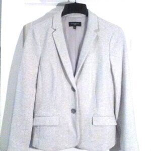 Talbots Petite Light Gray/White Woven Blazer